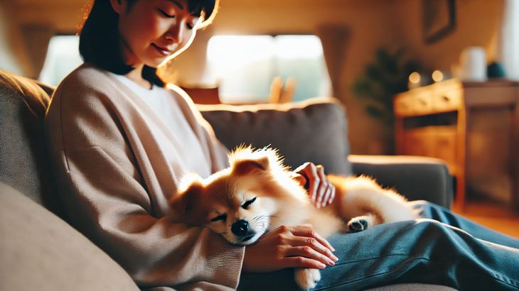 犬が膝の上で寝ると動けない時の対処法