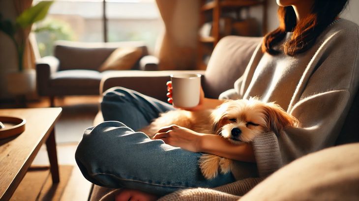 犬が膝の上で寝るのは安心の証？